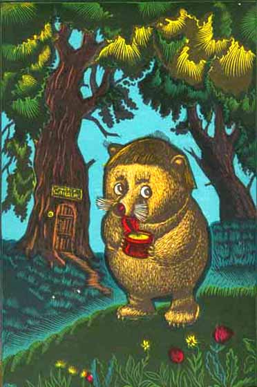 "Винни и горшочек меда", картон, масло,40.30 см, 1993 год