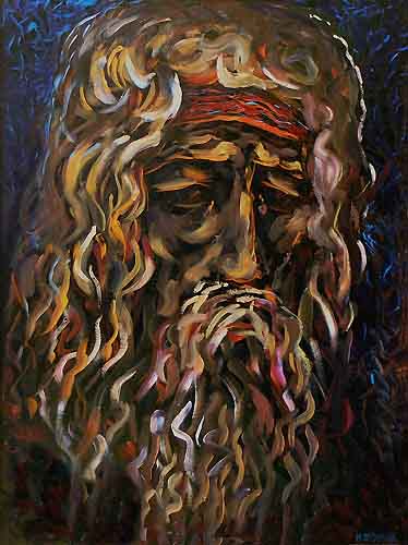 "ИИСУС НАВИН", оргалит,масло,70.50 см, 1996 год