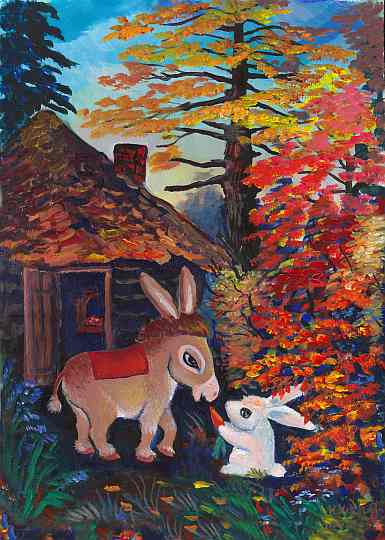 "ОСЕННИЕ РАДОСТИ-2", оргалит,масло, 1996 год