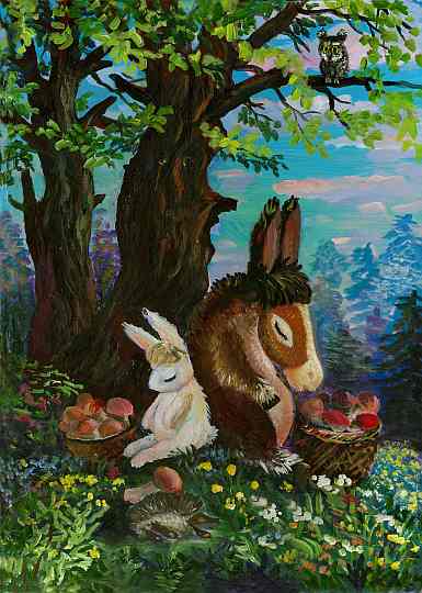 "Июльский полдень", оргалит,масло, 2000 год